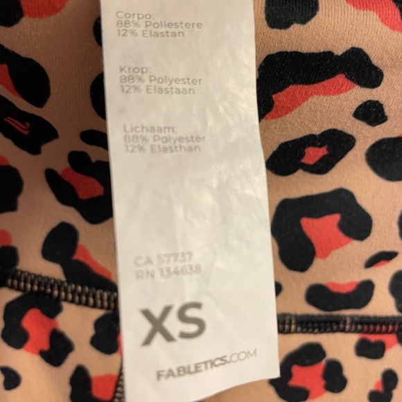 Fabletics PowerHold High-Waisted Leggings Animal Print XS - Picture 5 of 5